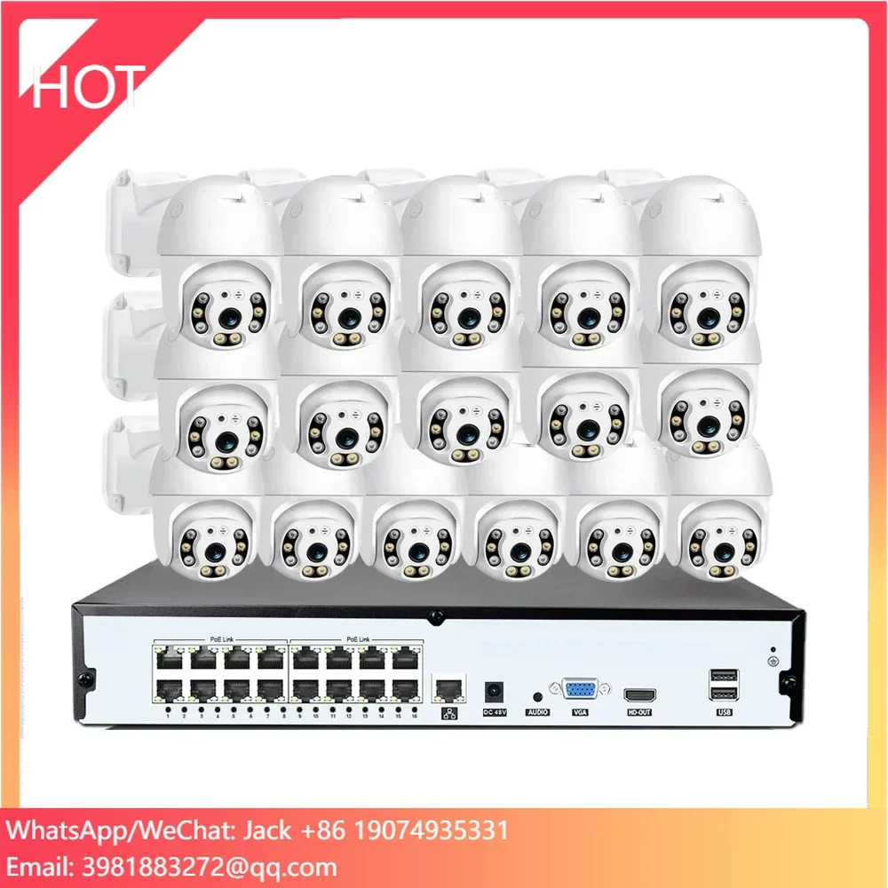 Home Security And Camera System - Colorvu有線CCTVカメラNVRキット 5MP PTZカメラ パンチルト 人間追跡 双方向音声