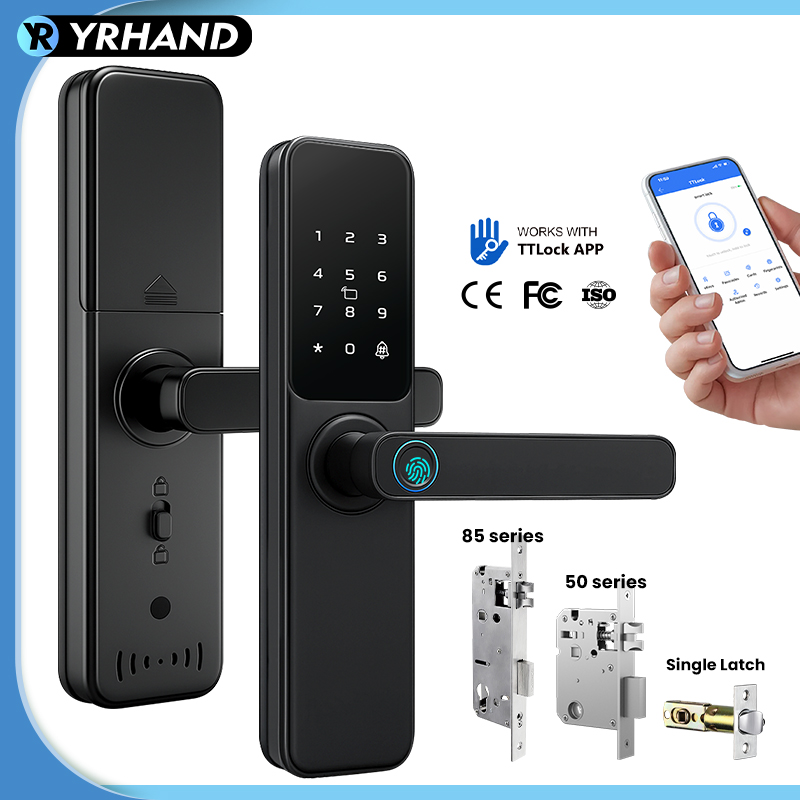 Home Security Battery - Bluetooth TTLockアプリ対応 指紋認証ロック セキュリティスマートロック タッチスクリーン式 デジタル電子錠
