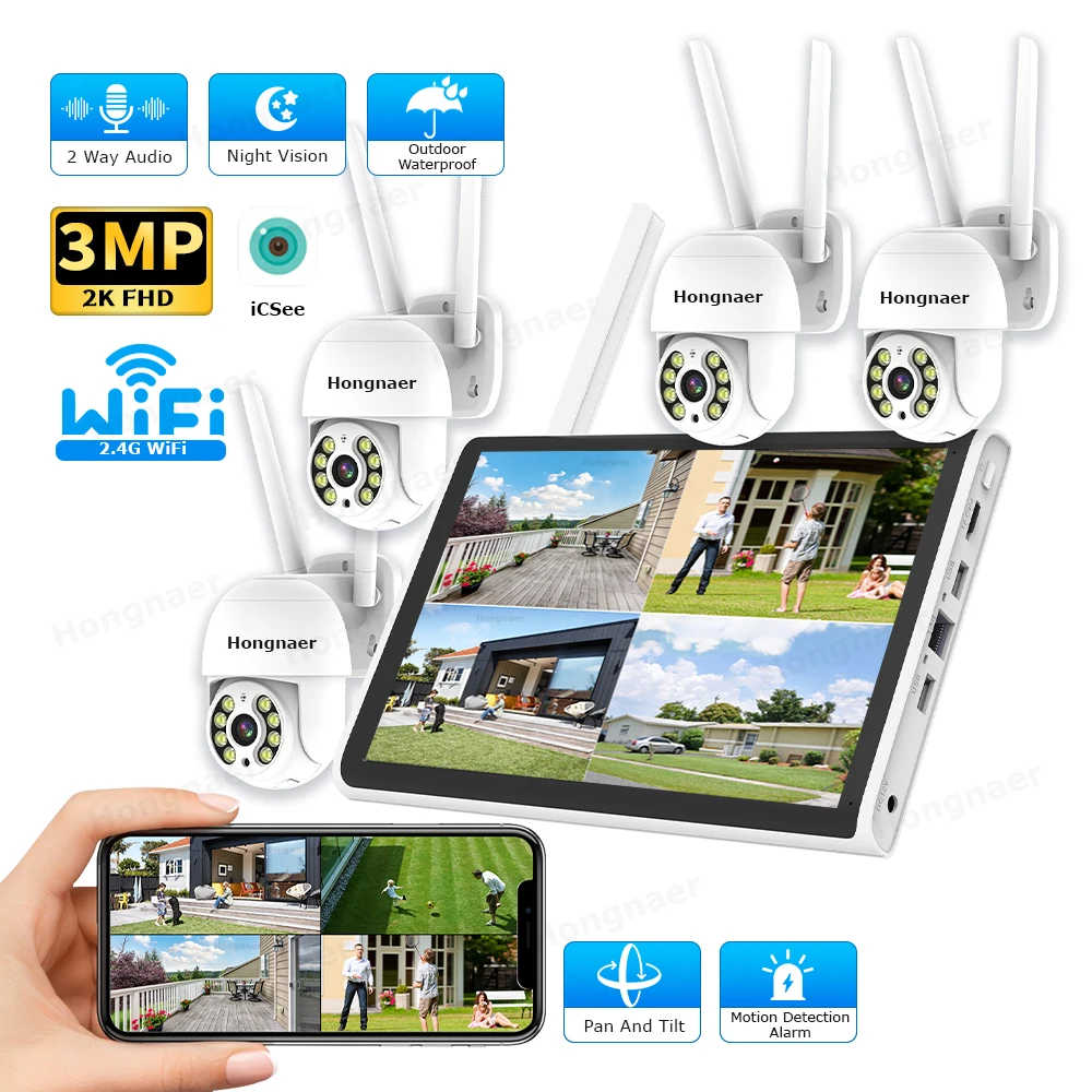 Home Security And Camera System - 2026年 ホンナール 3MP 4チャンネル WiFi ホームIP