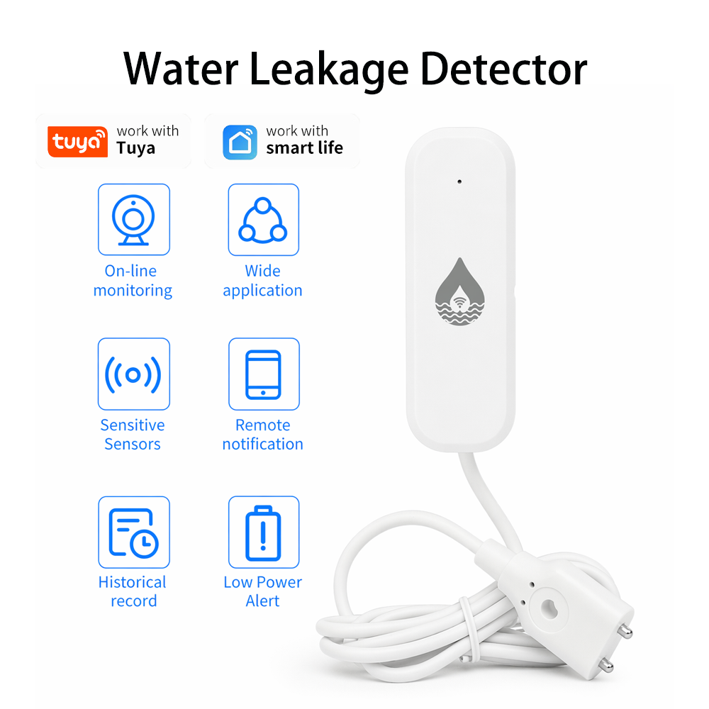 Home Security With Monitoring - YFK WiFi/Zigbee 水漏れ警報センサー Tuya スマートデバイス 水位監視