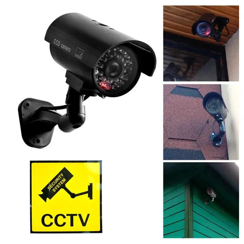 Home Security La - シミュレーション偽弾丸カメラダミーカメラ屋外LEDライトモニター防水点滅機能付きホームセキュリティ保護