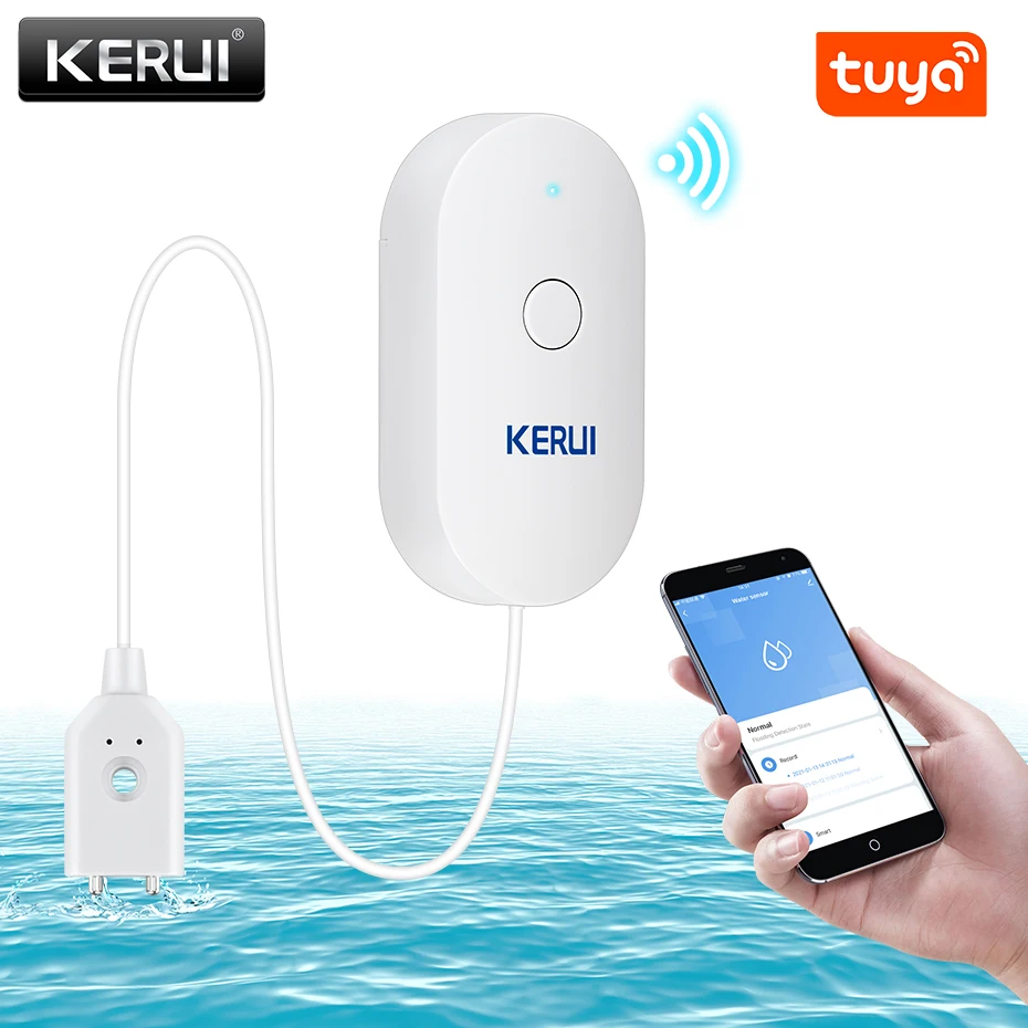 Home Security With Monitoring - KERUI WiFi 水センサースマートホームキッチン水漏れ検出器 Tuya APP 漏水監視電話通知セキュリティアラーム