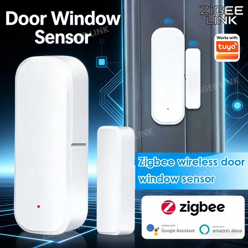 Window Alarm Sensor - ZigBee ワイヤレスドアウィンドウセンサースマートホーム磁気セキュリティアラームアプリ通知音声制御 Tuya Alexa Google ホーム用