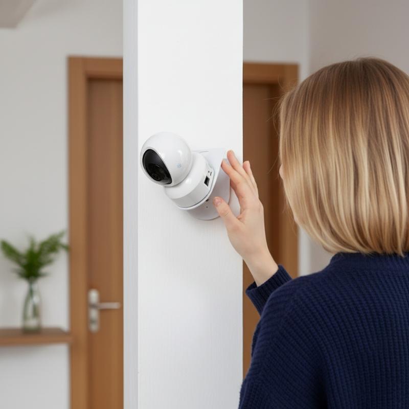 Home Security Tips - 壁掛け式L字型PTZカメラブラケット、接着ベース付き、穴あけ不要、簡単設置、家庭用またはビジネスセキュリティ用