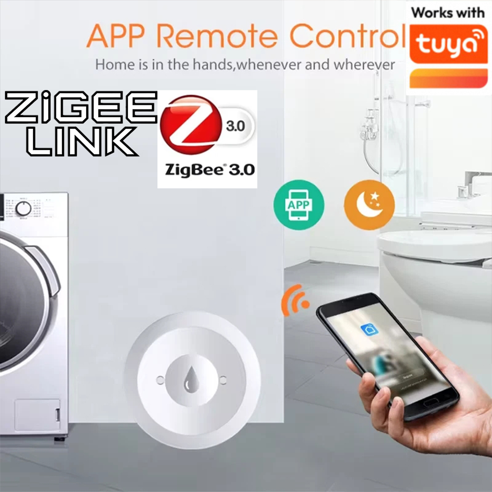 Home Security With Monitoring - Tuya ZigBee 3.0 スマート水漏れセンサーオーバーフロー検出器セキュリティ警報システム洪水漏水センサーモニターホームアシスタント
