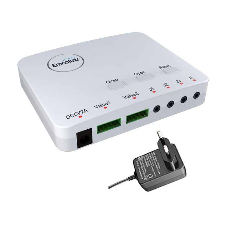 Home Security Battery - 水漏れ検知器、電池と5V EUプラグ電源付き、耐久性のあるABSハウジング、家庭用警報セキュリティ用