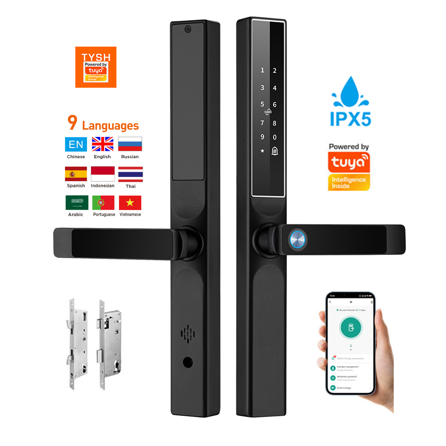 Home Security Battery - Tuyaアプリ対応 指紋認証 ドアロック コードカードキー スマートドアロック セキュリティ