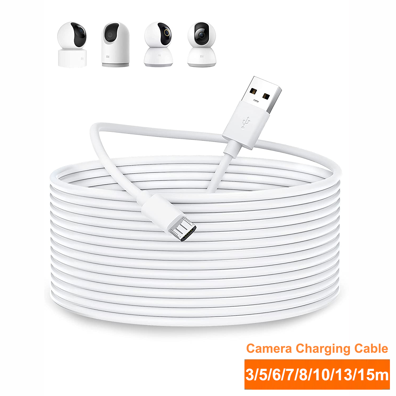 Home Security Xiaomi - Xiaomi mi 360 ° 用マイクロUSB延長ケーブル,ホームセキュリティカメラ用カメラ,3〜13m,2k pro,mi
