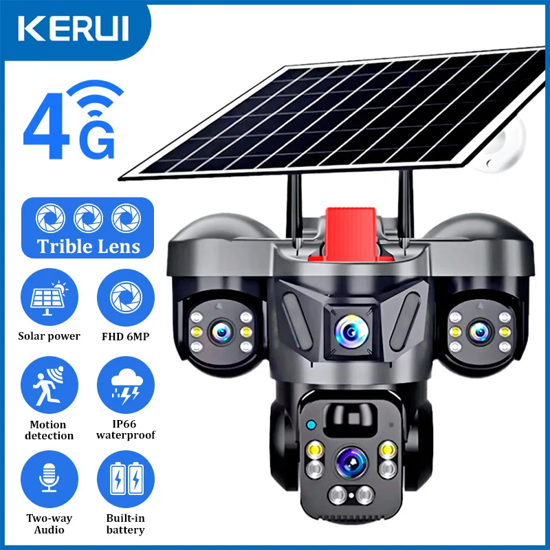 Home Security La - KERUI 屋外PTZ 6MP 4G SIM WIFI