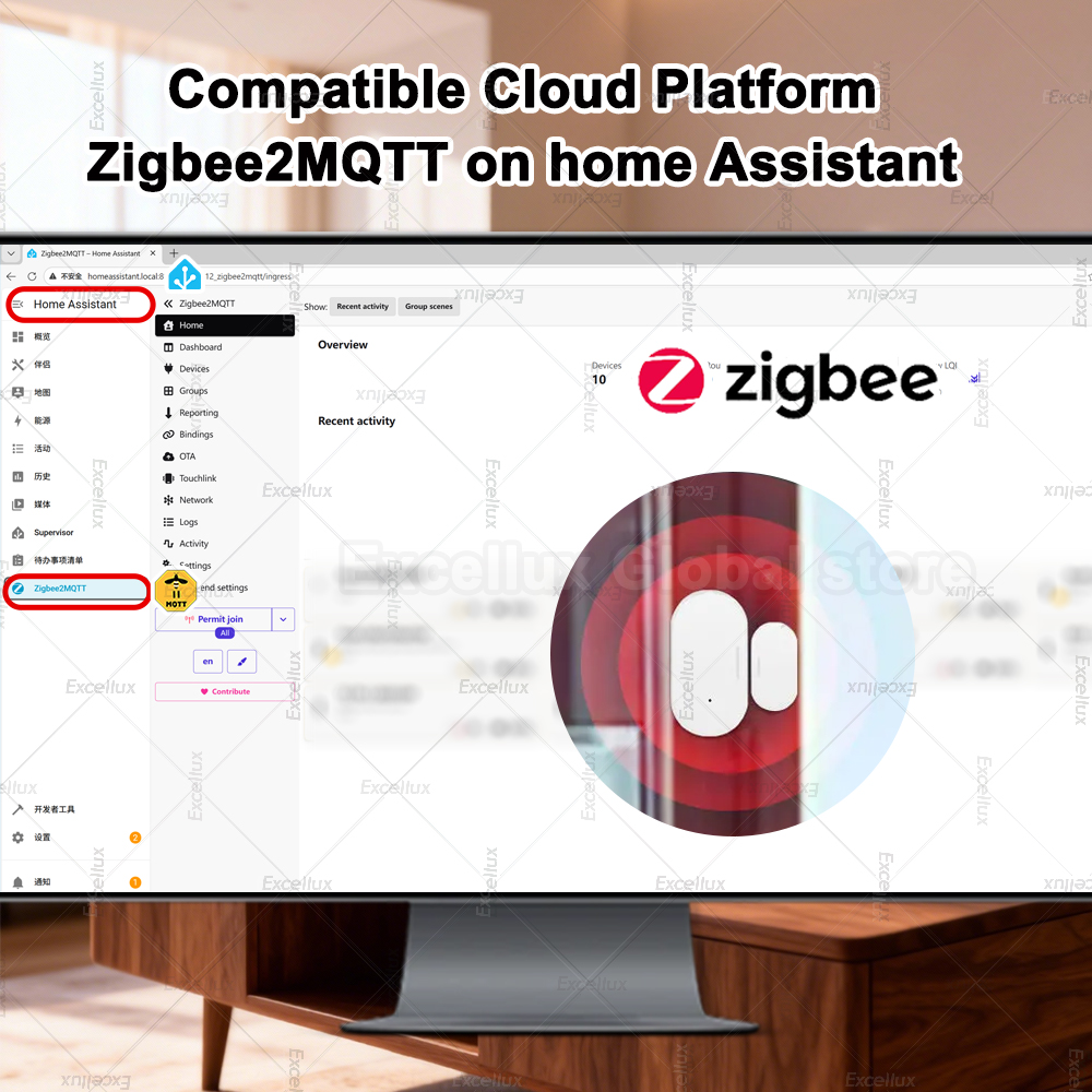 Zigbee 3.0 ドア窓センサー輝度/振動センサースマー - Home Security Business のレビューと価格