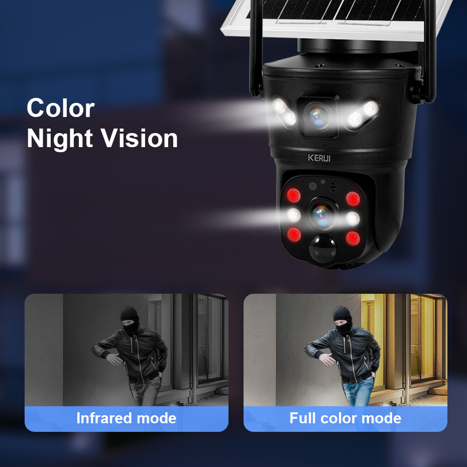 KERUI 6MP 4G SIM WiFiソーラーカメラ デ - Home Security La のレビューと価格