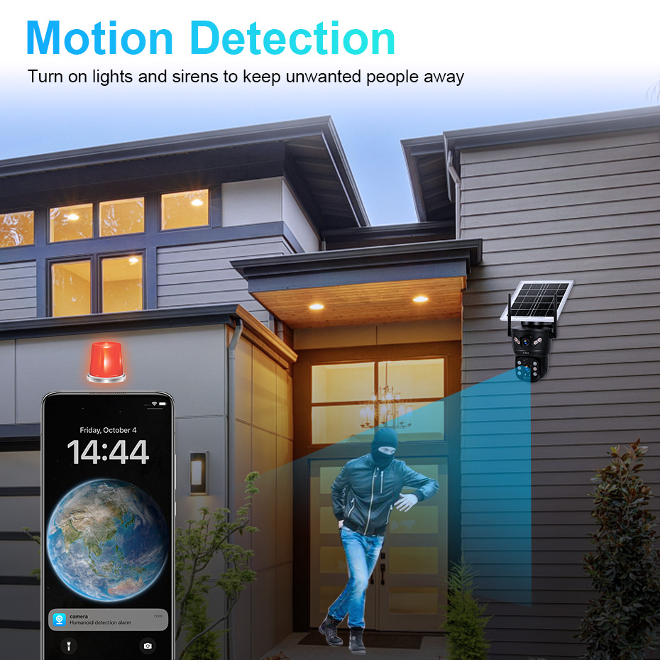 KERUI 6MP 4G SIM WiFiソーラーカメラ デ - Home Security La のレビューと価格