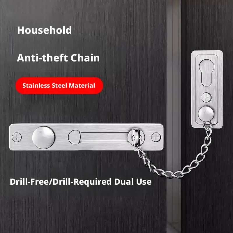 頑丈な研磨仕上げのプレスラッチガード、ネジ付きで安全に固定で - Door Chain Guard のレビューと価格