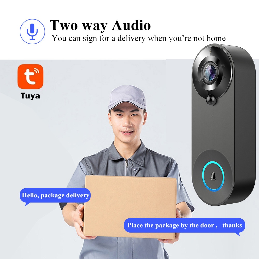 Tuya 1080P ワイヤレス WIFI ドアベルビデオイ - Home Security La のレビューと価格