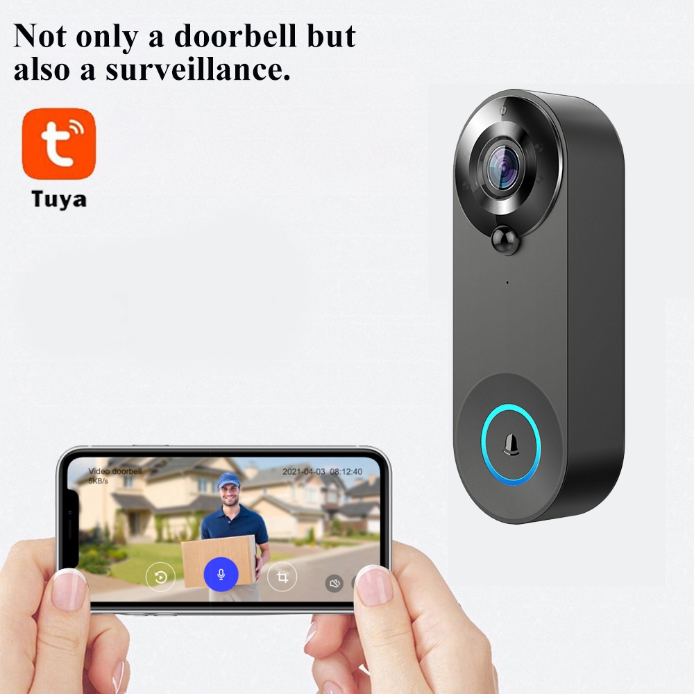 Tuya 1080P ワイヤレス WIFI ドアベルビデオイ - Home Security La のレビューと価格
