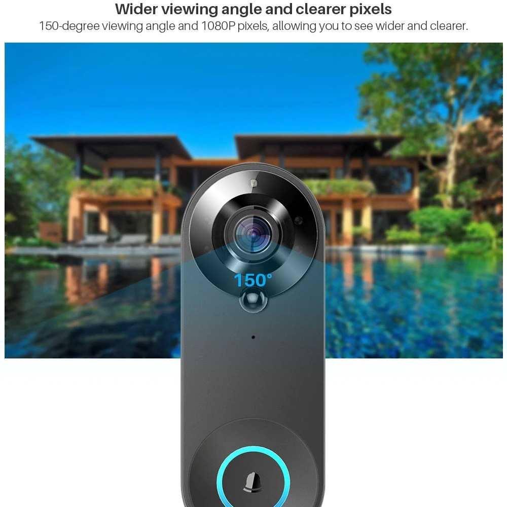 Tuya 1080P ワイヤレス WIFI ドアベルビデオイ - Home Security La のレビューと価格