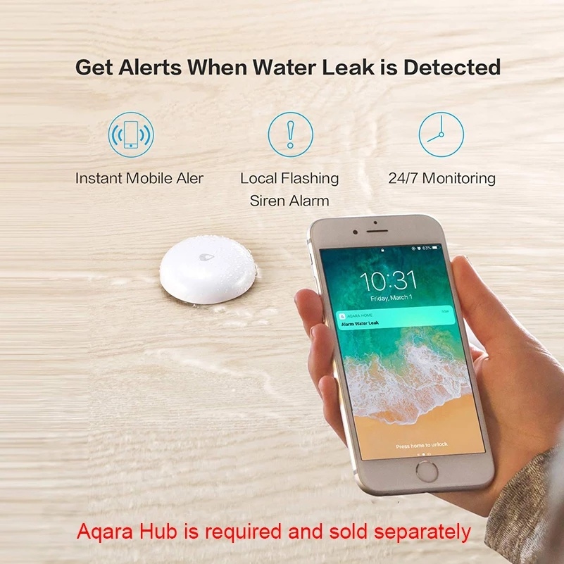 Aqara ZigBee 漏水センサー水浸漬床検出器アラーム - Home Security Xiaomi のレビューと価格