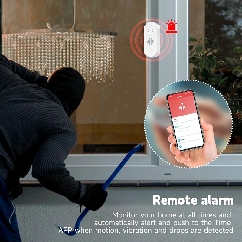Tuya WiFi 振動検出器ガラス破損センサーアラーム調整 - Window Alarm Sensor のレビューと価格