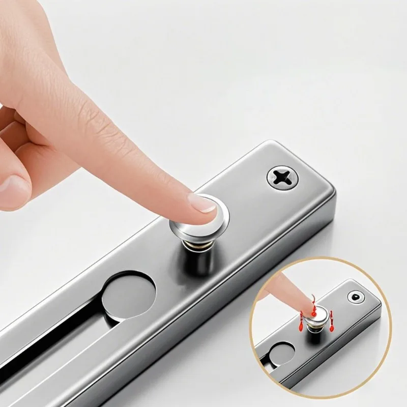 ドリル不要のステンレス製セキュリティドアチェーンプッシュボタ - Door Chain Guard のレビューと価格