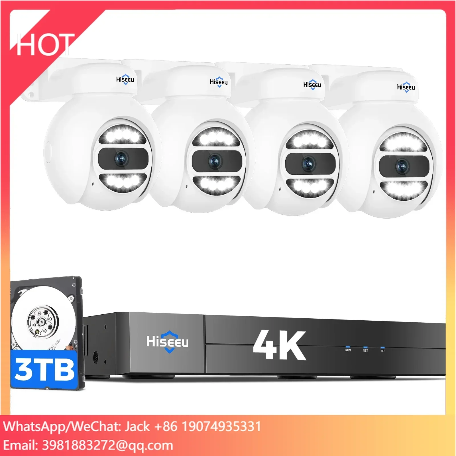 Hiseeu自動追跡5MP PoE NVR 16チャンネルキ - Home Security And Camera System のレビューと価格