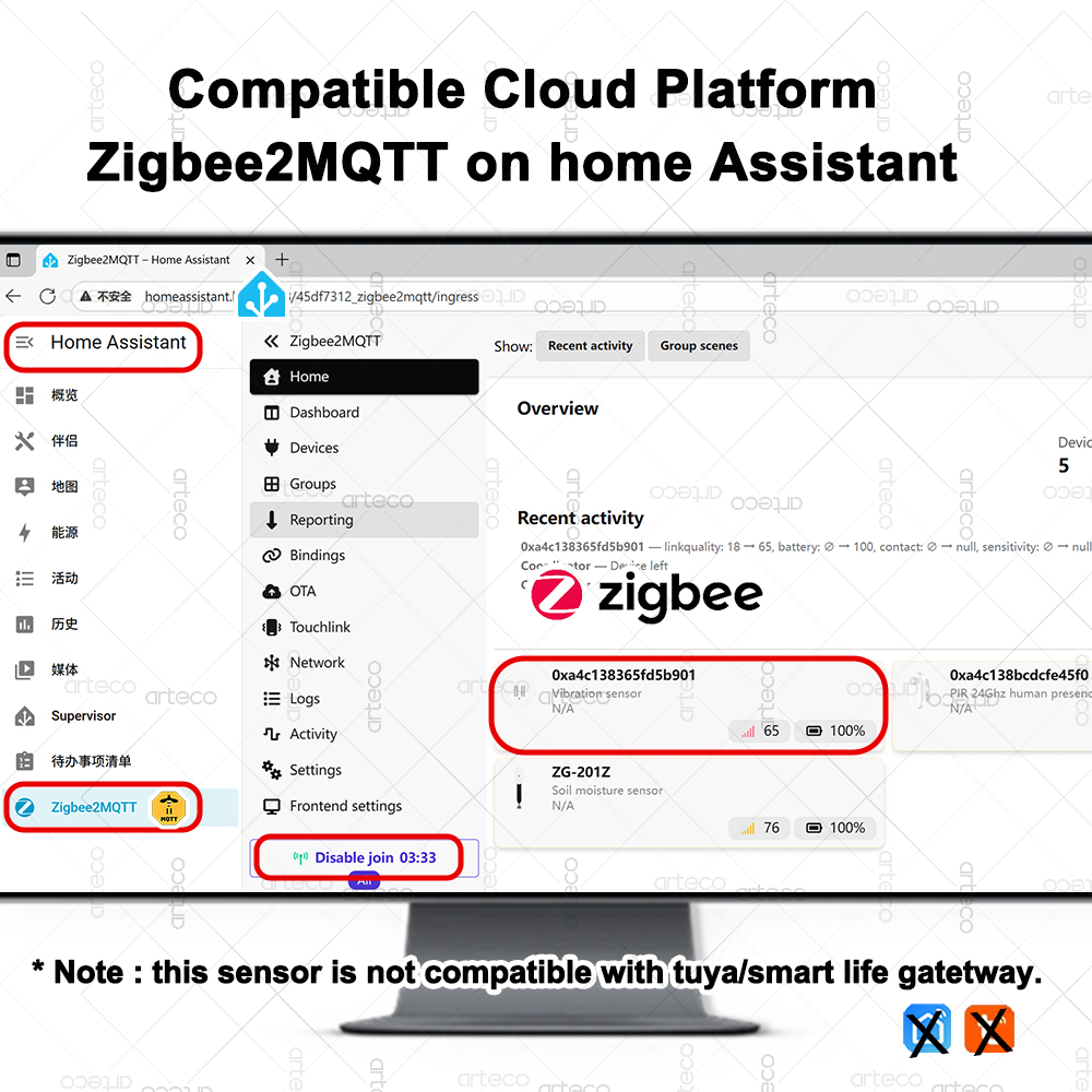 ZigBee スマート振動センサー リアルタイム振動モニター - Home Security With Monitoring のレビューと価格