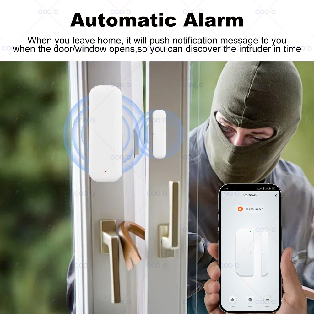 Zigbee 3.0 ドア窓センサースマートセキュリティアラ - Window Alarm Sensor のレビューと価格