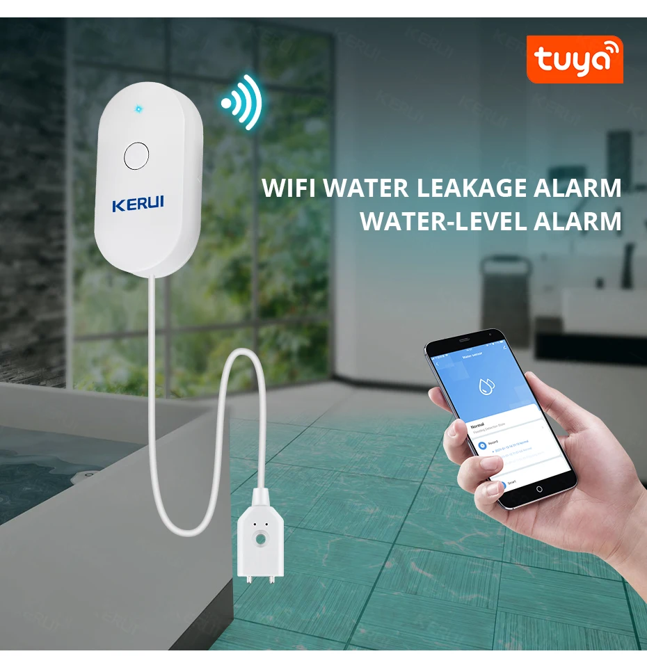 KERUI WiFi 水センサースマートホームキッチン水漏れ - Home Security With Monitoring のレビューと価格