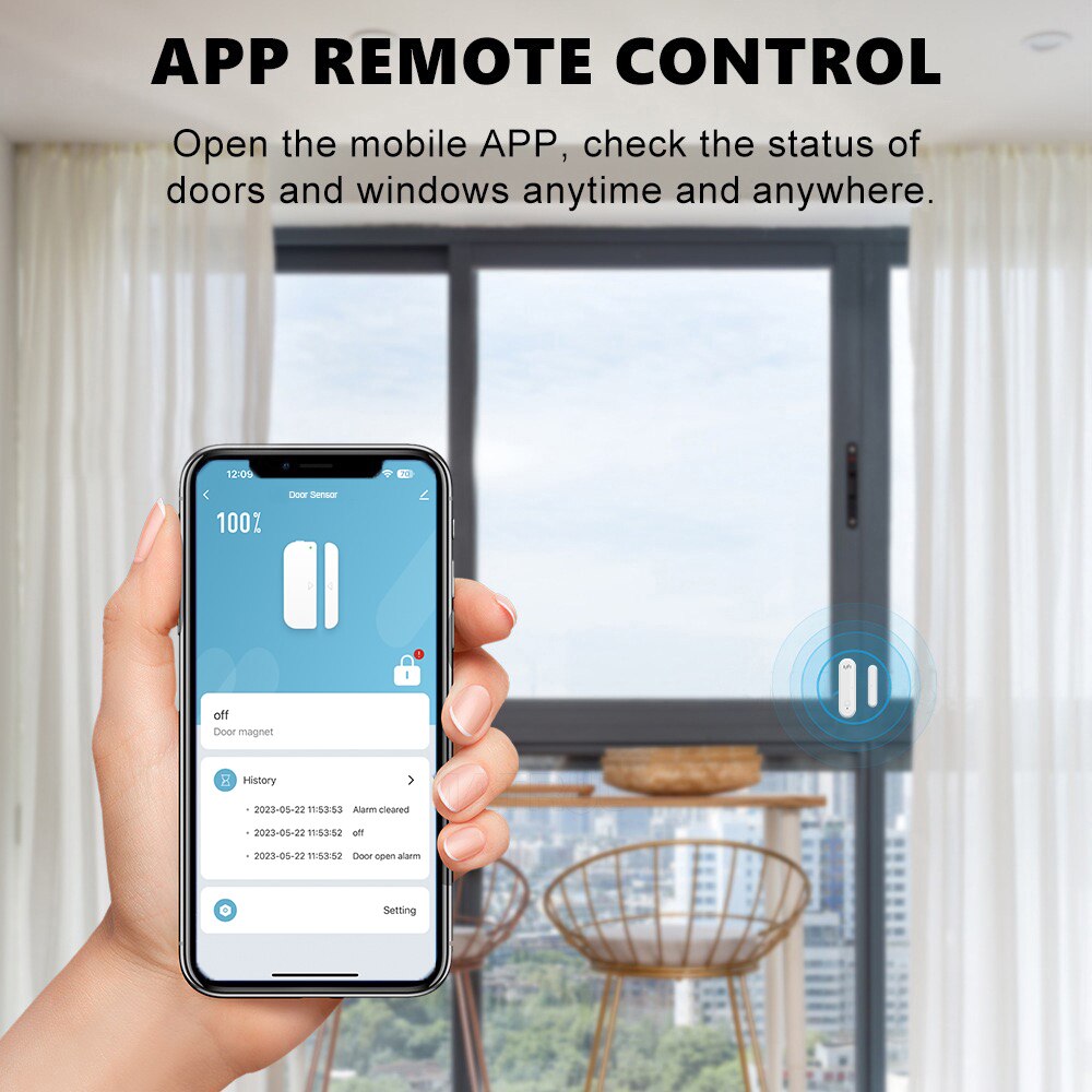 ONENUO Tuya スマート WiFi ドアセンサー 8 - Window Alarm Sensor のレビューと価格