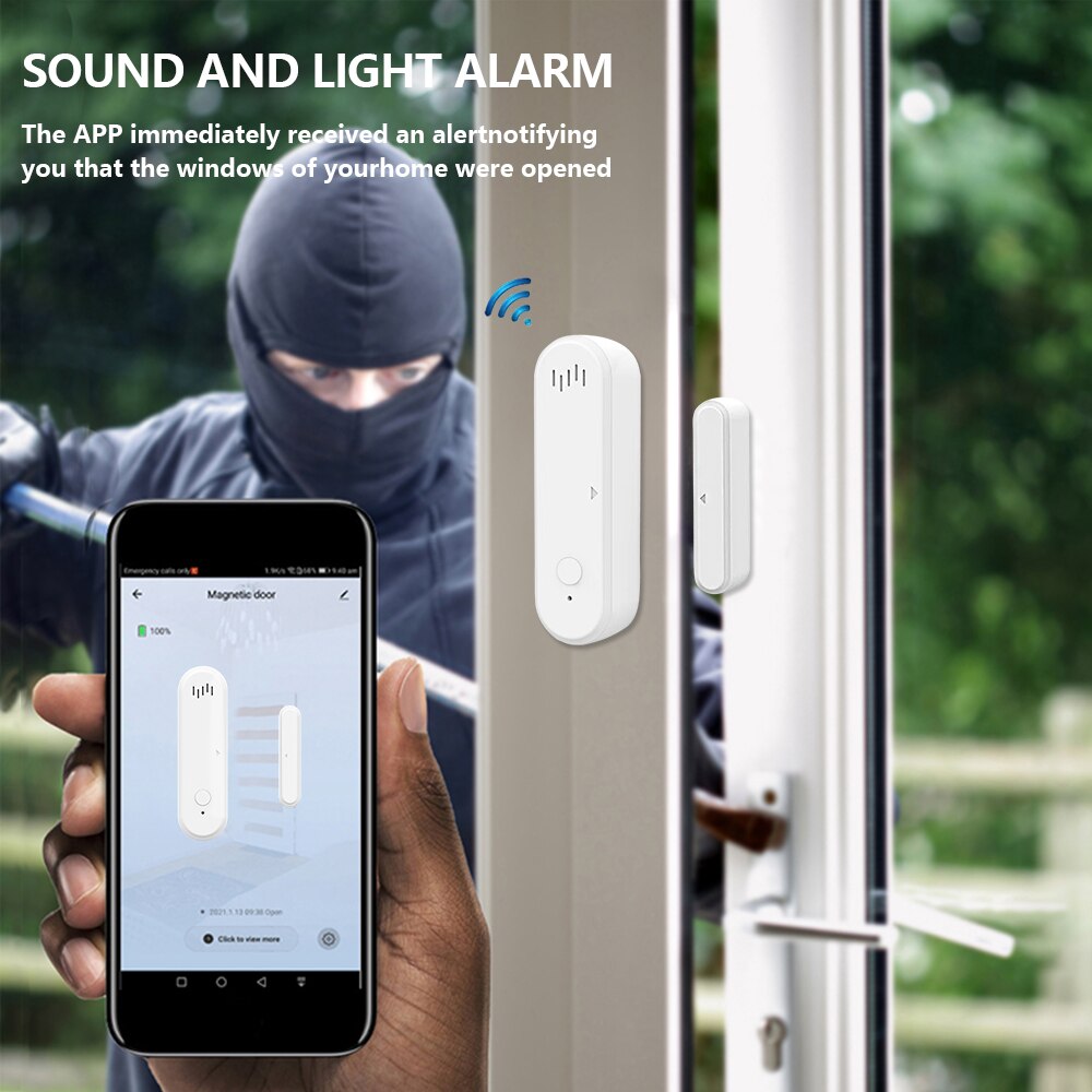 ONENUO Tuya スマート WiFi ドアセンサー 8 - Window Alarm Sensor のレビューと価格