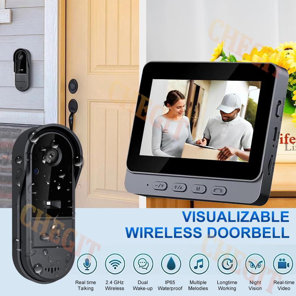 ワイヤレス Wifi ドアベルカメラ 1080P ビデオイン - Home Security Monitoring Service のレビューと価格