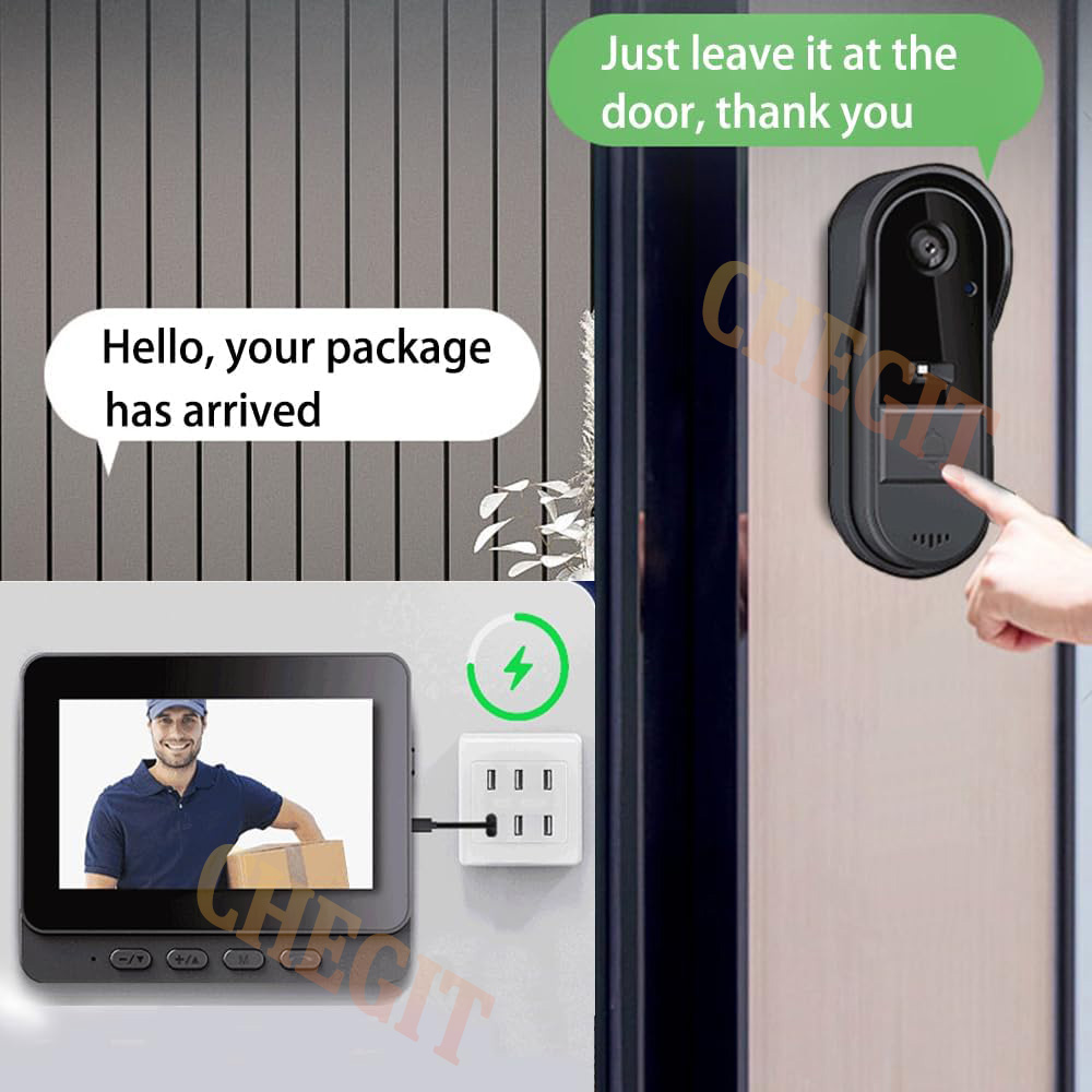 ワイヤレス Wifi ドアベルカメラ 1080P ビデオイン - Home Security Monitoring Service のレビューと価格
