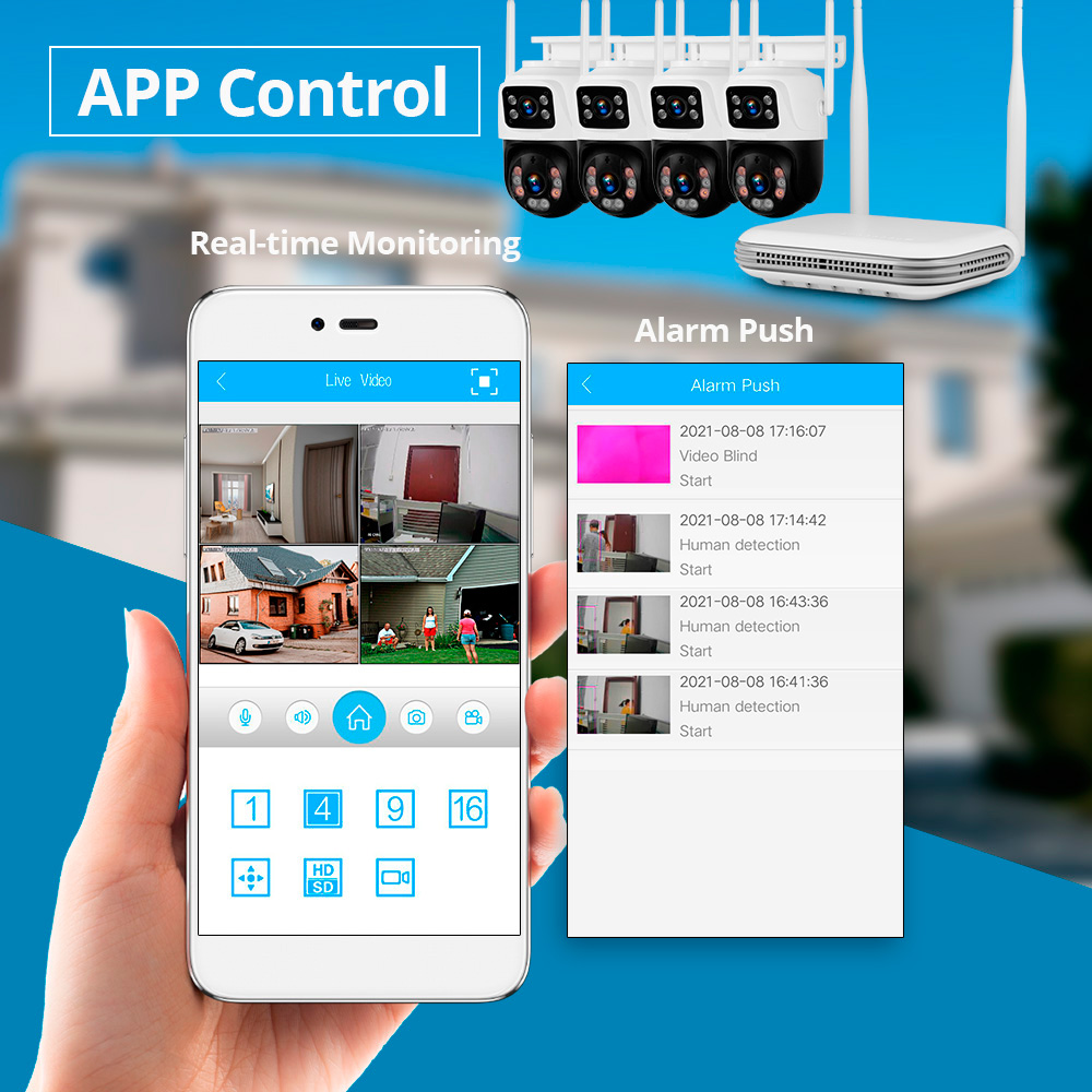 Kerui-ホームセキュリティ監視カメラシステム,ワイヤレス - Home Security And Camera System のレビューと価格