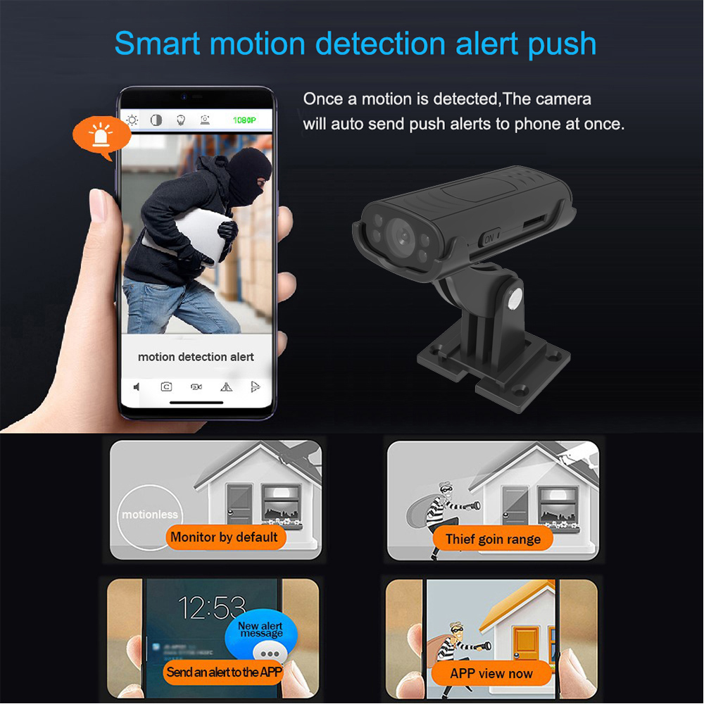 ミニワイヤレスWiFiホームセキュリティカメラ、リモートモニ - Home Security Features のレビューと価格