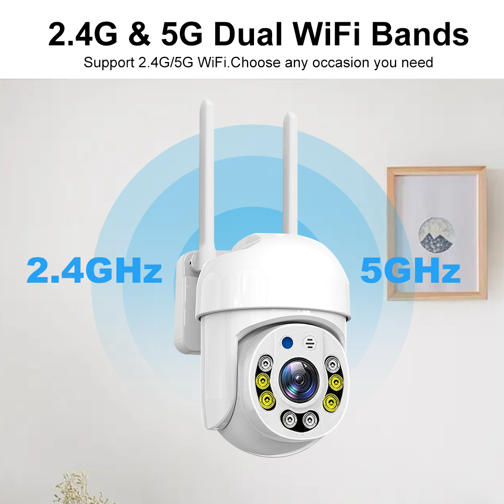 Tuya 5G Wifi カメラ PTZ 屋外防水ホームセキ - Home Security Monitoring Service のレビューと価格