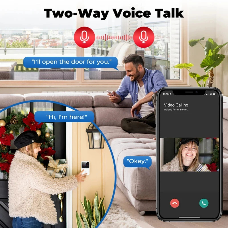 スマートホーム WiFi ビデオドアベル ワイヤレス電話 双 - Home Security Monitoring Service のレビューと価格