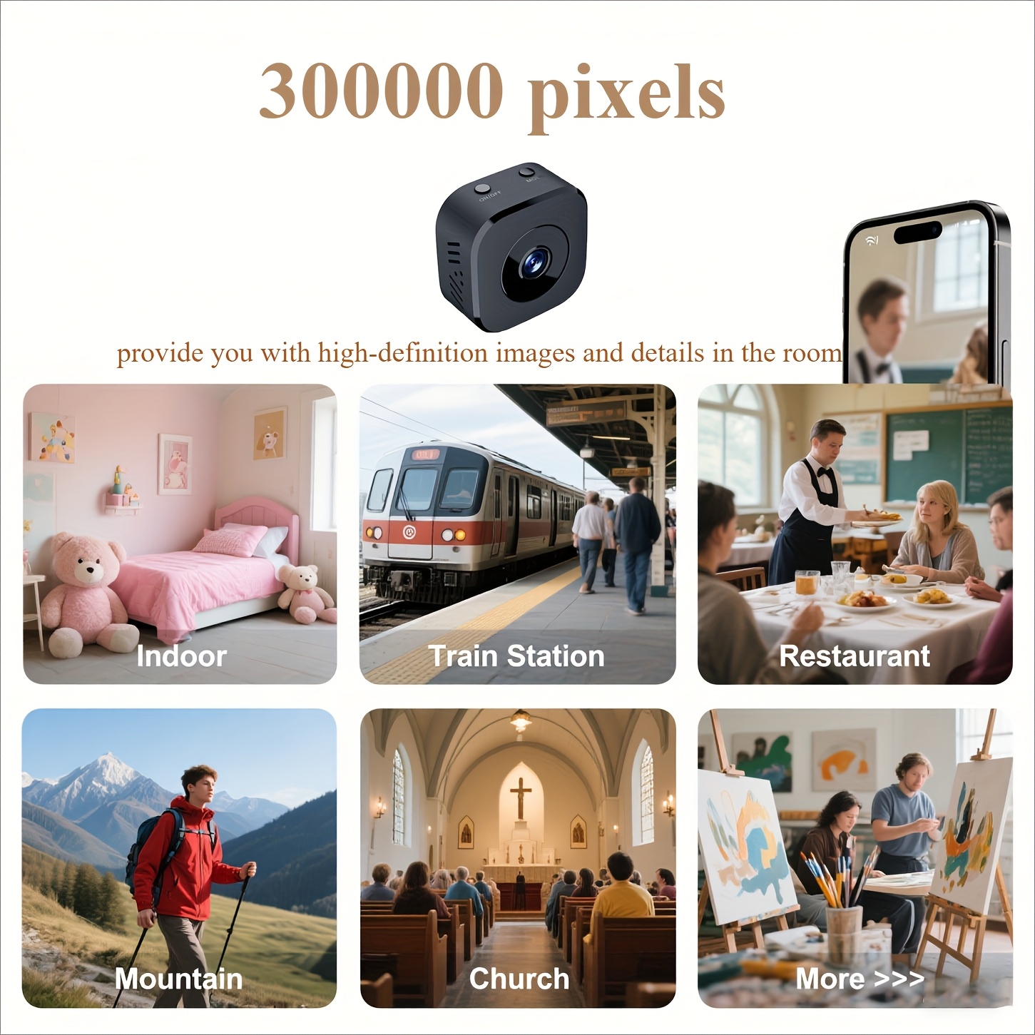 1080P HD ミニ WiFi カメラ屋内安全セキュリティ - Home Security With Monitoring のレビューと価格