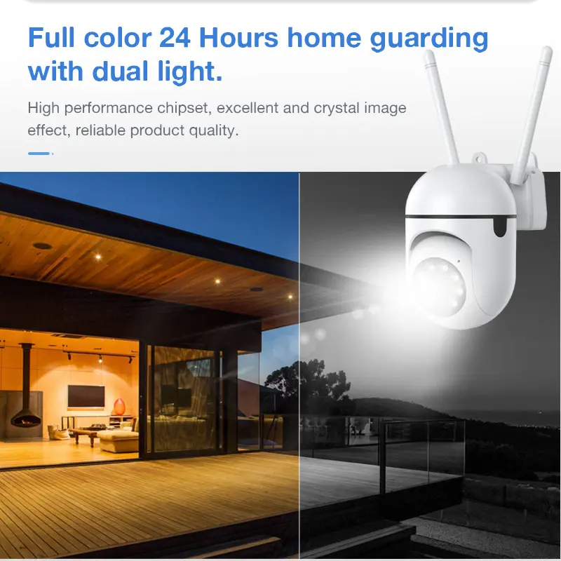 3MP WiFi カメラホーム PTZ IP カメラカラーナ - Home Security Monitoring Service のレビューと価格
