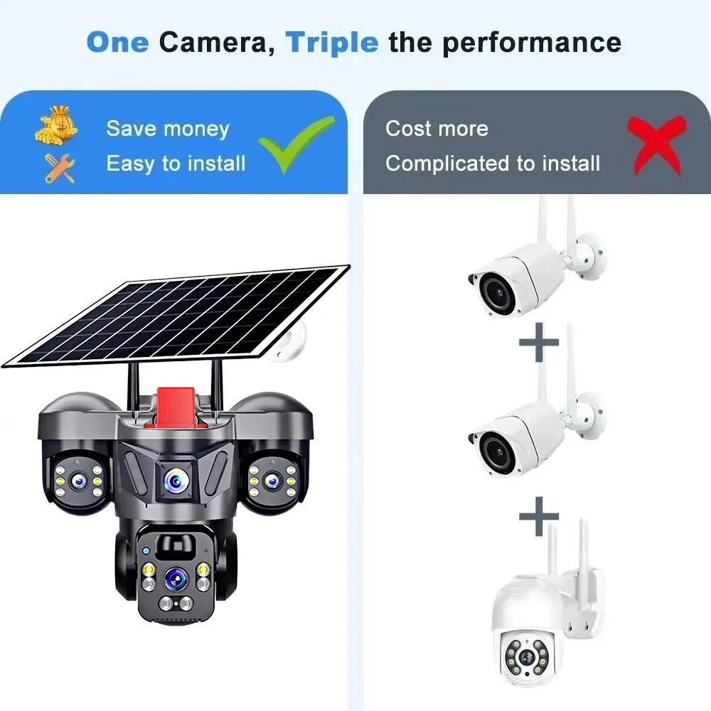 KERUI 屋外PTZ 6MP 4G SIM WIFI ソー - Home Security La のレビューと価格