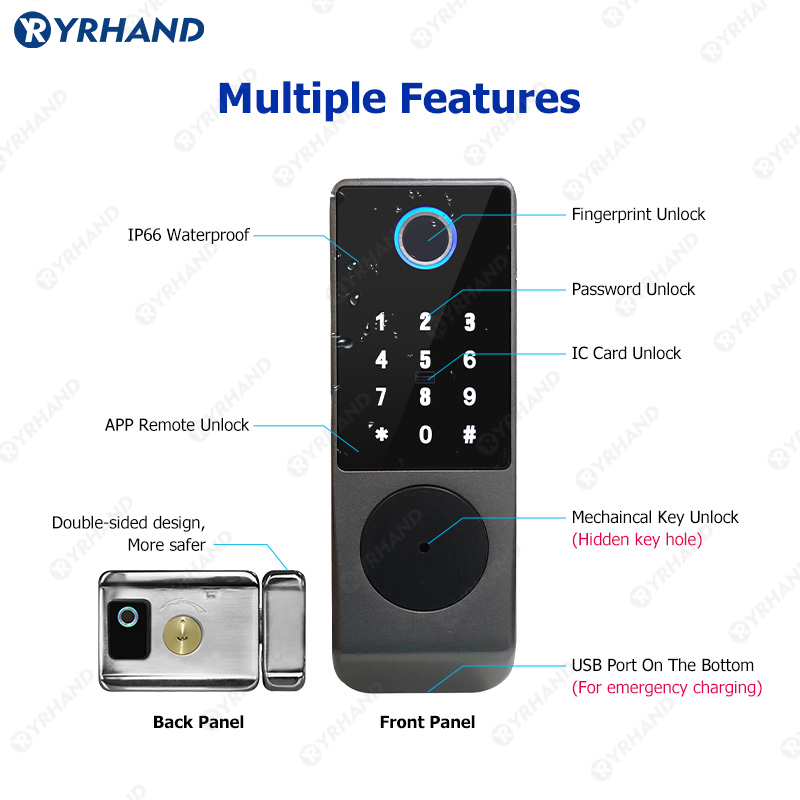 Tuya-コネクテッドカードロック,防水電子ドアロック,ダブ - Home Security Battery のレビューと価格