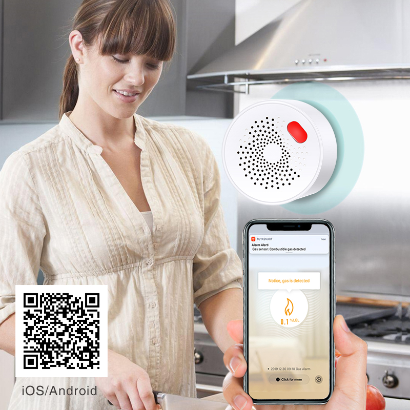Tuya-インテリジェント家庭用ガスセンサー,不燃性,ガス漏 - Home Security Business のレビューと価格